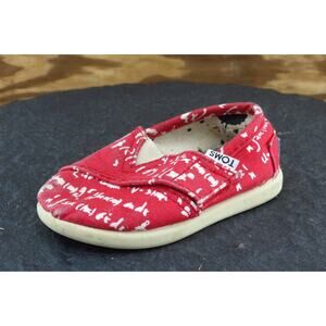 Toms Toddler Girls‎ 4 Medium Red Flat Fabric